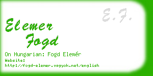 elemer fogd business card